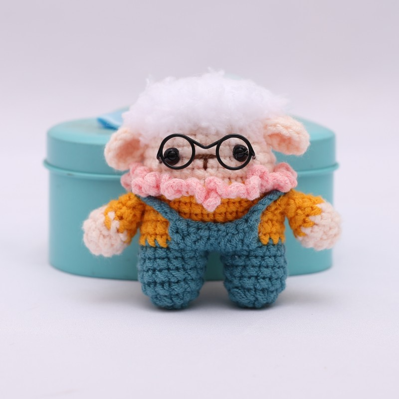 Adorable Handmade Cute Wear-Glass Crochet Sheep