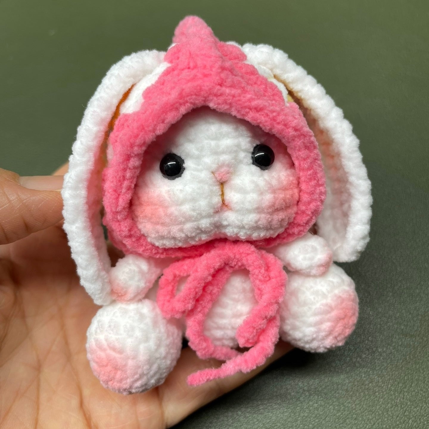 Handcrafted Classic - Grid Style Drop Ear Rabbit Crochet Toy