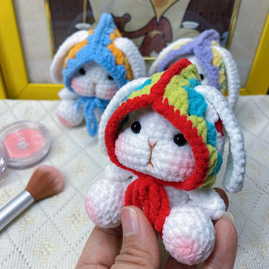 Handcrafted Classic - Grid Style Drop Ear Rabbit Crochet Toy